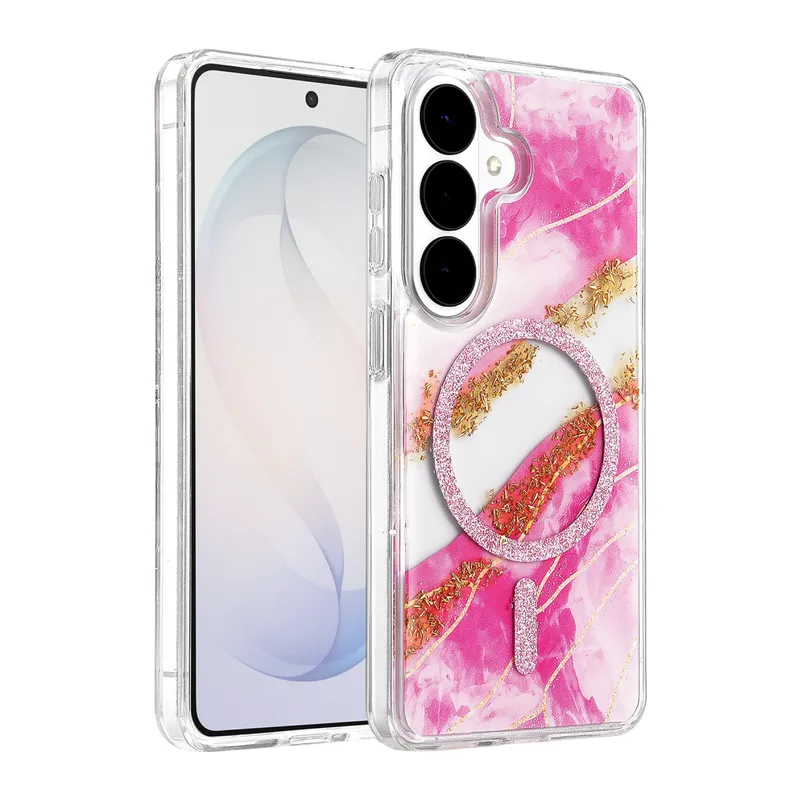 Onegif Samsung Galaxy S26 Lotus Simli Magsafe Kapak - Pembe
