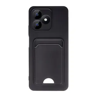 Realme Note 50 4G Kılıf Kelvin Kartvizitli Silikon - Siyah