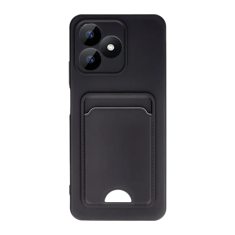 Realme Note 50 4G Kılıf Kelvin Kartvizitli Silikon - Siyah