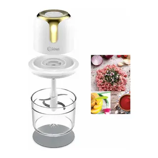 Usb To Type-c Şarjlı Mini 3 Bıçaklı Gold Blender Rondo Gıda Doğrayıcı 1.2LT=MİKA Kristal Hazne KC-8221