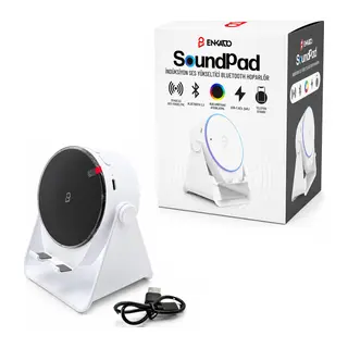 SOUNDPAD 5IN1 - 5W - 2000mAh TEMAS İLE SES YÜKSELTME - TELEFON STAND - USB-C ŞARJ BEYAZ İNDİKSİYON SES YÜKSELTİCİ BLUETOOTH HOPARLÖR SPEAKER EKD-S11