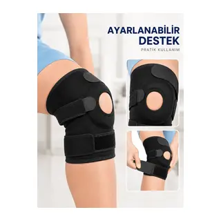 Ligamentli Diz Desteği Kısa Dizlik Ayarlanabilir Cırtlı Açık Patella Tasarım