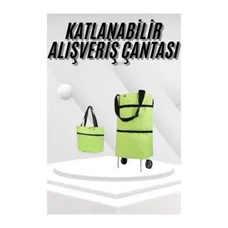 Katlanabilir Tekerlekli Pazar Market Çarşı Arabası Market Alışveriş Çantası