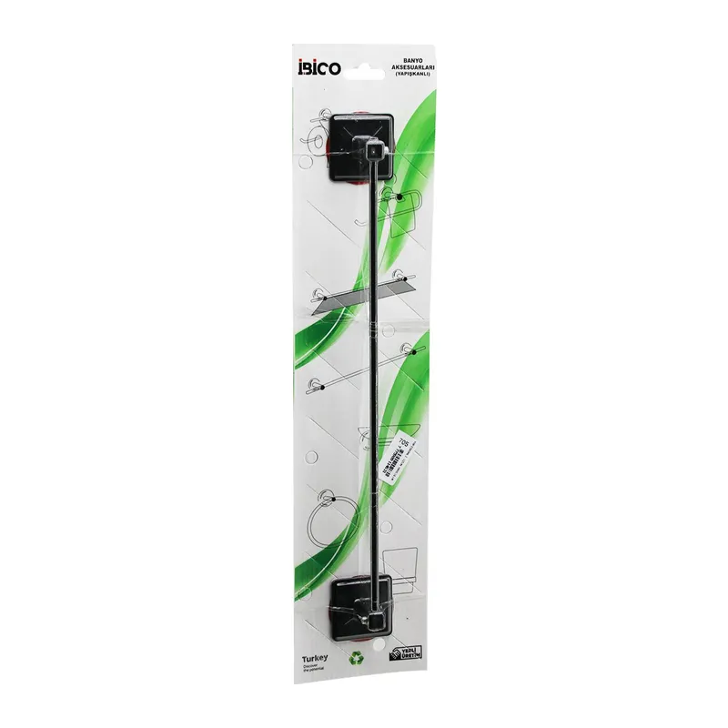 Siyah Uzun Metal Havluluk Yapışkanlı Montaj BNY-705