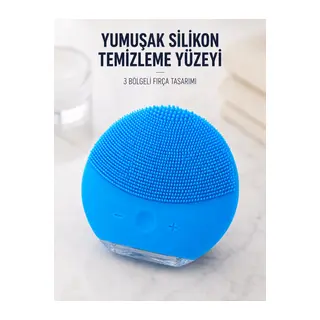 Silikon Yüz Temizleme Fırçası Ayarlanabilir Titreşimli Mavi Cilt Bakım Cihazı