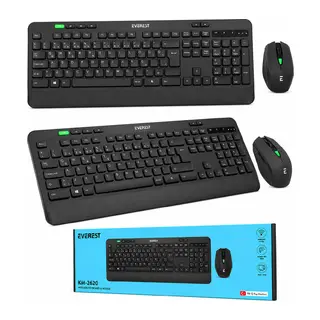 Kablosuz Klavye - Mouse Seti Siyah Usb - Sessiz - Switch Q Klavye KM-2620