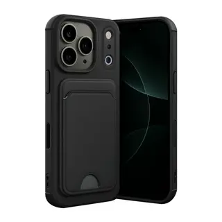 Apple iPhone 17 Pro Max Kelvin Kartvizitli Silikon - Siyah