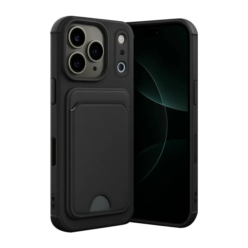 Apple iPhone 17 Pro Max Kelvin Kartvizitli Silikon - Siyah