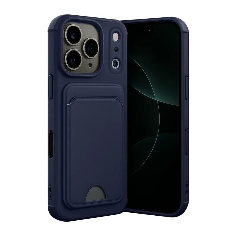 Apple iPhone 17 Pro Max Kelvin Kartvizitli Silikon - Lacivert