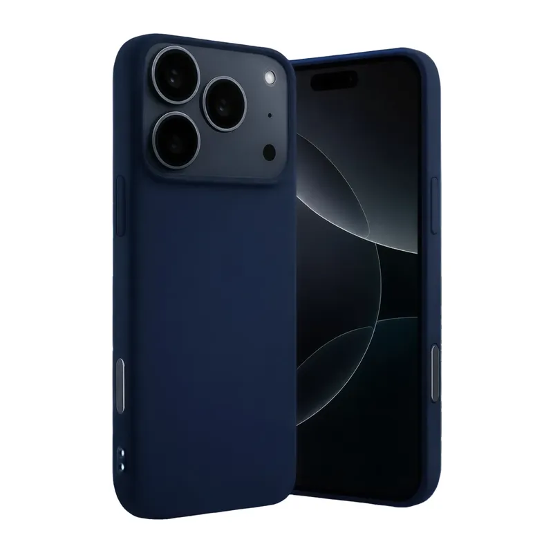 Apple iPhone 17 Pro Max Nano içi Kadife Silikon - Lacivert
