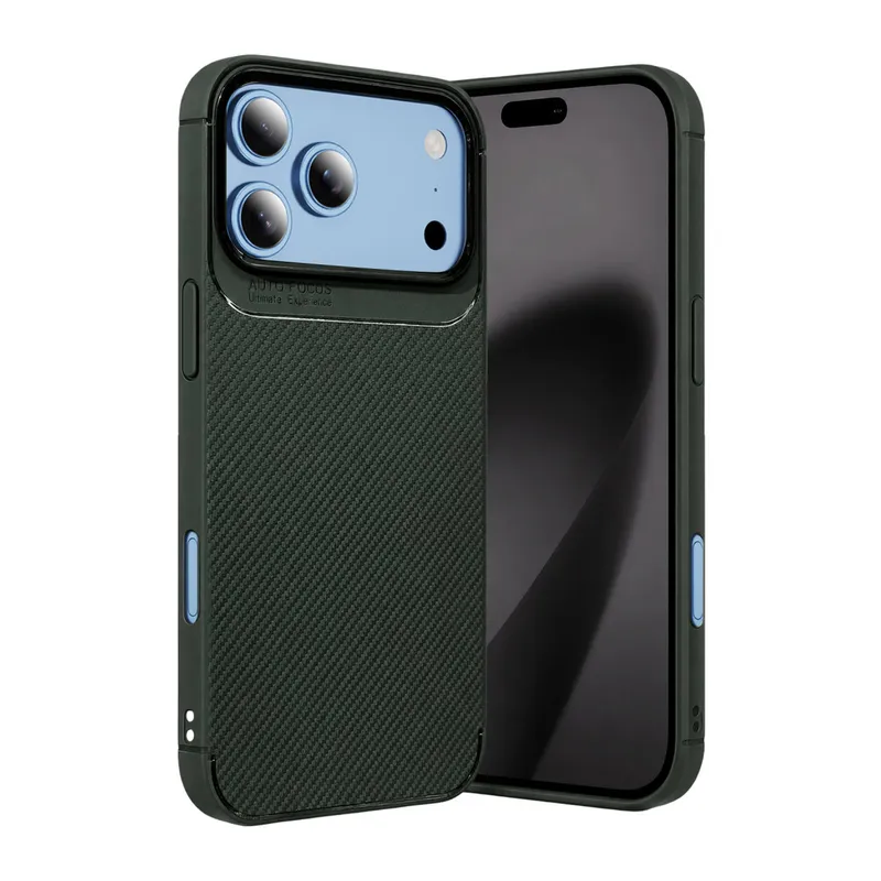 Apple iPhone 18 Pro Max Auto Focus Karbon Kapak - Yeşil