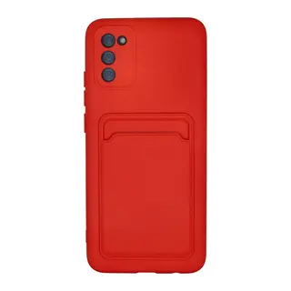Samsung Galaxy A02S Kılıf Kelvin Kartvizitli Silikon - Kırmızı