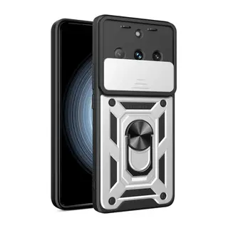 Realme 11 Pro Kılıf Pars Lens Yüzüklü Silikon - Gümüş