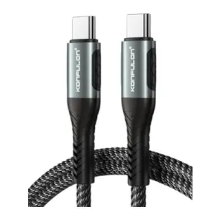 Konfulon DC43 Type-C to Type-C 1M Örgü 60W Hızlı Şarj Kablo - Siyah