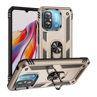 Xiaomi Redmi 12C Kılıf Sofya Yüzüklü Silikon Kapak - Gold