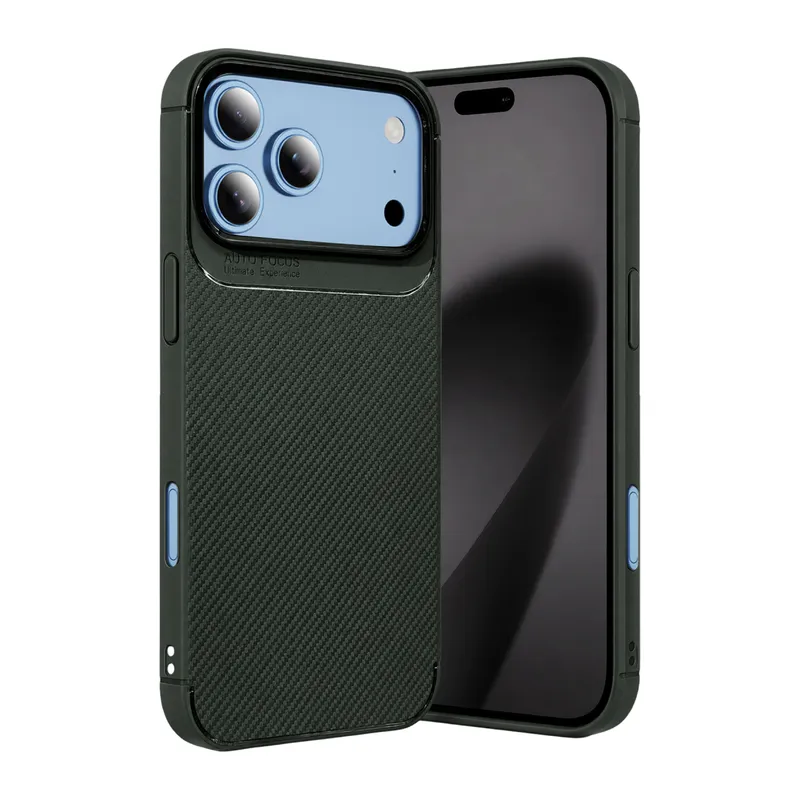 Apple iPhone 18 Pro Auto Focus Karbon Kapak - Yeşil