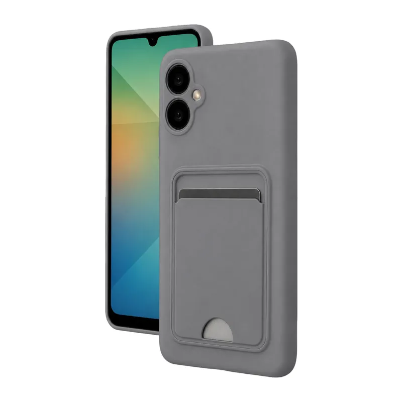 Samsung Galaxy A07 4G Kelvin Kartvizitli Silikon - Gri