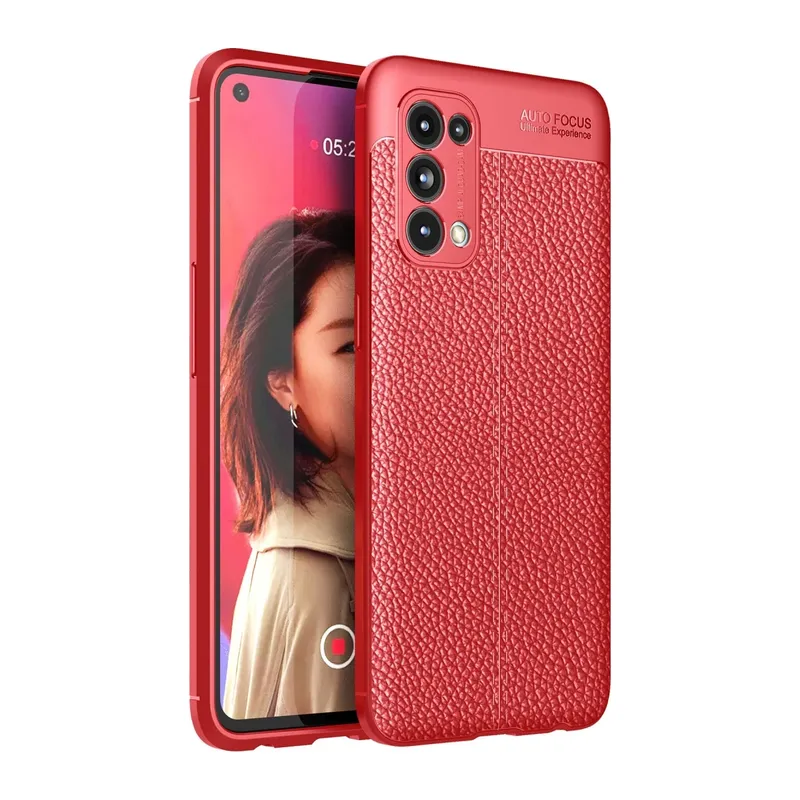 Oppo Reno 5 Kılıf Auto Focus Kapak - Kırmızı