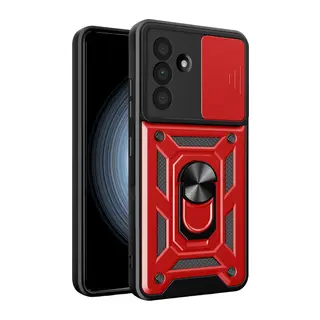 Samsung Galaxy A27 5G Pars Lens Yüzüklü Silikon - Kırmızı
