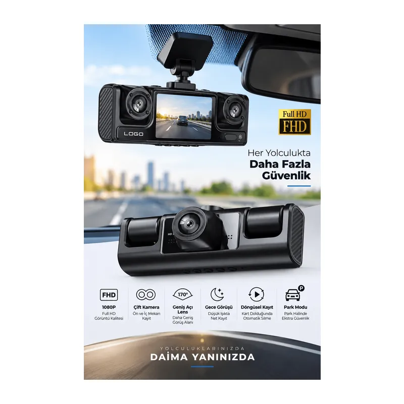 Full HD 1080P Döngüsel Kayıtlı Araç Kamerası