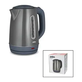Gri Çelik Kettle Su Isıtıcısı Kablosuz Kullanım 1.8LT 360 Derece Dönebilme Otomatik Kapanma SK-8031