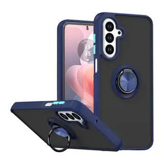 Samsung Galaxy A37 5G Montreal Yüzüklü Silikon Kapak - Lacivert