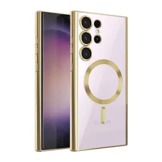 Samsung Galaxy S22 Ultra Kılıf Kross Magneticsafe Kapak - Gold