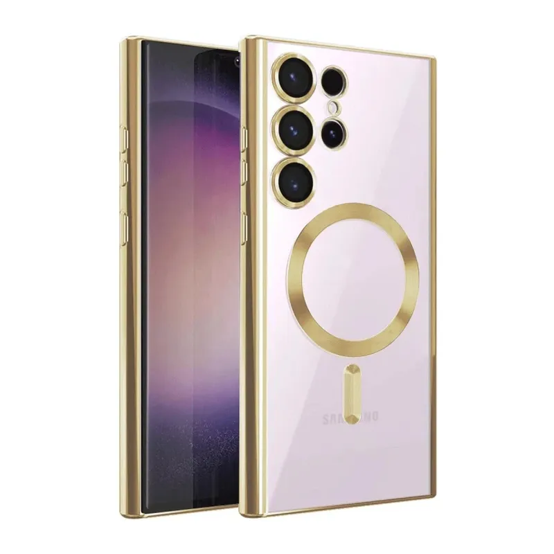Samsung Galaxy S22 Ultra Kılıf Kross Magneticsafe Kapak - Gold