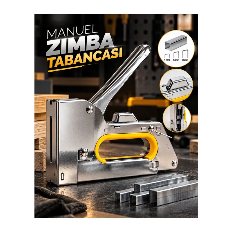 4-6-8 mm Uyumlu Manuel Zımba Tabancası No.13 Güçlü Metal Gövdeli El Tipi Zımba Makinesi