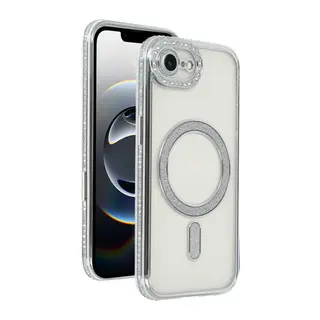Apple iPhone 16E Joke Simli Magneticsafe Kılıf - Gümüş
