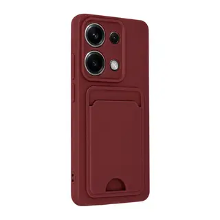 Xiaomi Redmi Note 13 Pro 4G Kılıf Kelvin Kartvizitli Silikon - Bordo