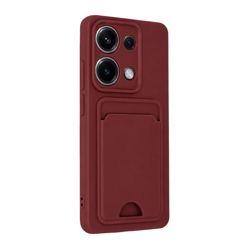 Xiaomi Redmi Note 13 Pro 4G Kılıf Kelvin Kartvizitli Silikon - Bordo