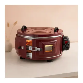 Yuvarlak davul fırın 1100W 46 cm - alüminyum tepsi, ön gözlem camı