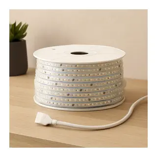 100m 220V Dış Mekan LED Şerit 6500K Beyaz 120 LED/m