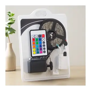 5m RGB Şerit LED (IP65, Kumandalı, Adaptörlü, 54 LEDs/m, SMD2835)