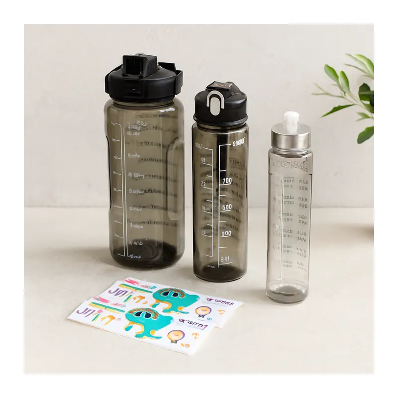 Pipetli Motivasyon Suluk Matara Telefonluklu (3 parça 500-900-2000ML)