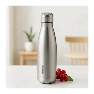 500 ml Paslanmaz Çelik Şişe Termos (Krom, Kaydırmaz Taban)
