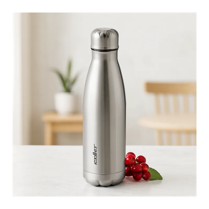 500 ml Paslanmaz Çelik Şişe Termos (Krom, Kaydırmaz Taban)
