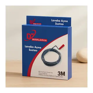 3 m Spiral Esnek Yay Lavabo ve Gider Boru Açıcı
