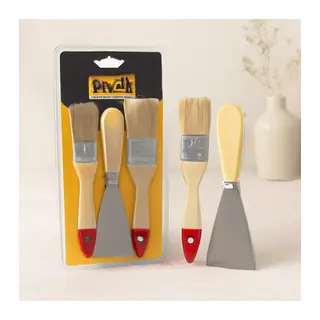 Boyacı Seti 3 Parça (50 mm Spatula + 2 Kestirme Fırça)