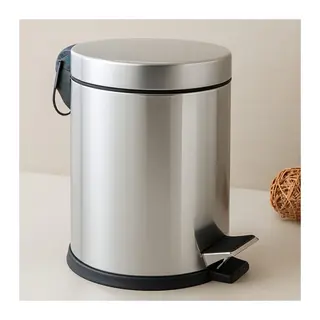 8 L Pedallı Krom Metal Çöp Kovası