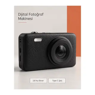 Siyah Renk 2,8 İnç Ekranlı Taşınabilir Dijital Fotoğraf Makinesi