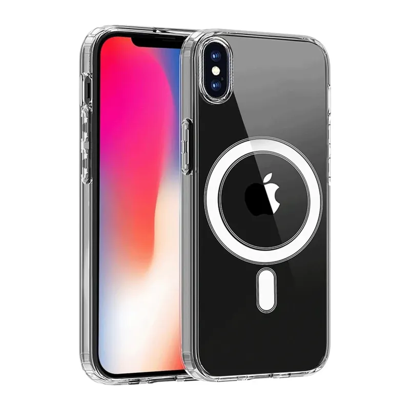Apple iPhone X Kılıf Magneticsafe Şeffaf Silikon - Şeffaf