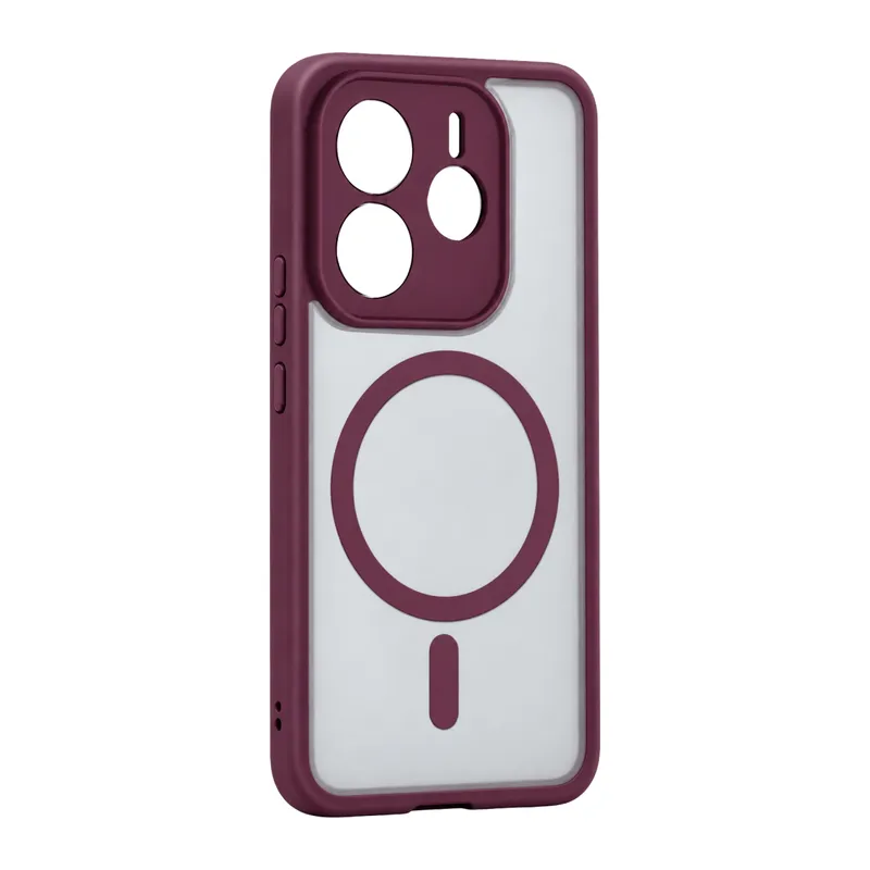 Xiaomi Redmi Note 14 4G Loji Magsafe Kapak - Bordo