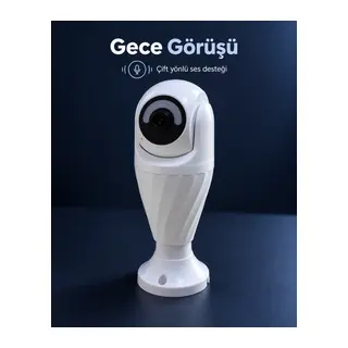 WiFi Bağlantılı Mobil İzleme ve Kayıt Oynatma Destekli Ampul Kamera