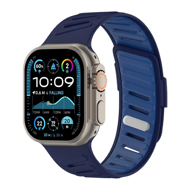 Apple Watch Ultra 49mm Twin Silikon Kordon - Lacivert