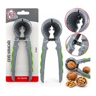 Büyük Metal Ceviz - Fındık Kıracak Silikon Tutacak