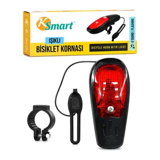 Bisiklet Kornası - Zil Işıklı 2XAA Pil 8 Fonksiyon Zil K-1169