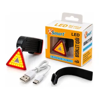 Bisiklet Feneri Led Usb Şarjlı 4 Fonksiyonlu - Sinyal Işık K-1176