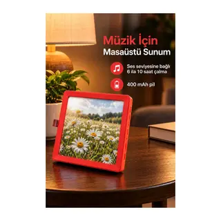 Bluetooth Fotoğraf Çerçevesi Dahili Hoparlörlü Destek Ayaklı Tasarım